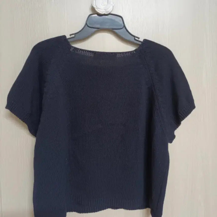 [BUNJANG] SATURDAY Navy Short Sleeve Knit Top / SATURDAY 네이비 반팔 니트