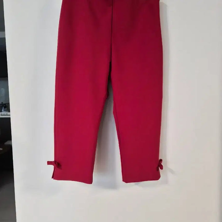 [BUNJANG] Mardi Mercredi Ribbon Slit Pants (Red) / [정품]새상품 마르디 메크르디 밑단 리본 슬릿 팬츠 (레드)