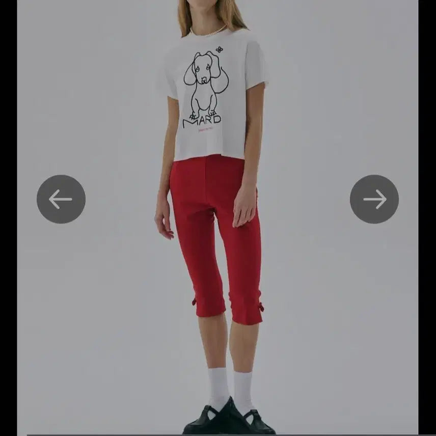[BUNJANG] Mardi Mercredi Ribbon Slit Pants (Red) / [정품]새상품 마르디 메크르디 밑단 리본 슬릿 팬츠 (레드)