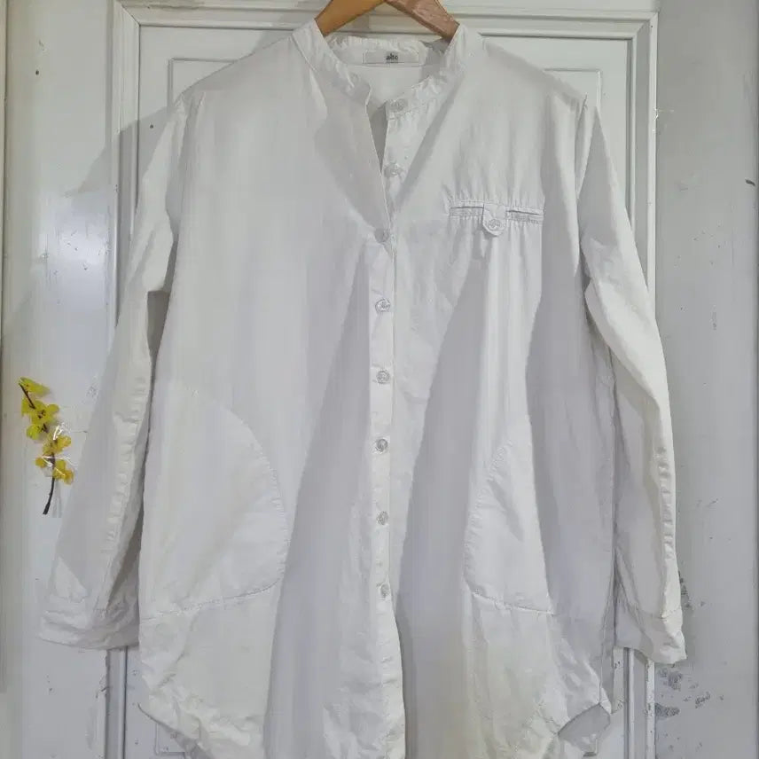 [BUNJANG] Summer Design White Cotton Jacket / 봄 여름 디자인이쁜 남방셔츠같은. 바스락면 자켓  가슴단면58