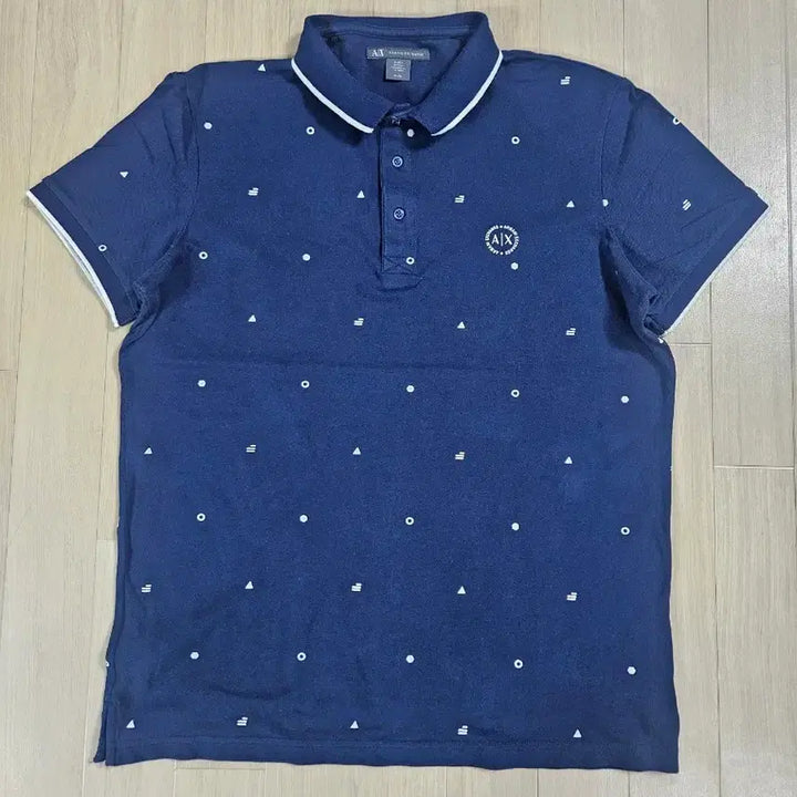 [BUNJANG] Armani Exchange Navy Pattern Polo Shirt XL / [AX] 아르마니 익스체인지 네이비패턴 폴로티 XL