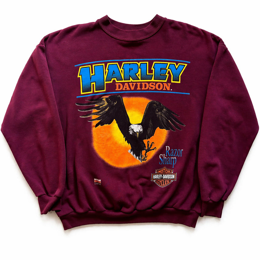 [BUNJANG] Harley Davidson Eagle Print Sweatshirt / 할리 데이비슨 프린팅 스웻셔츠 L(100~105)