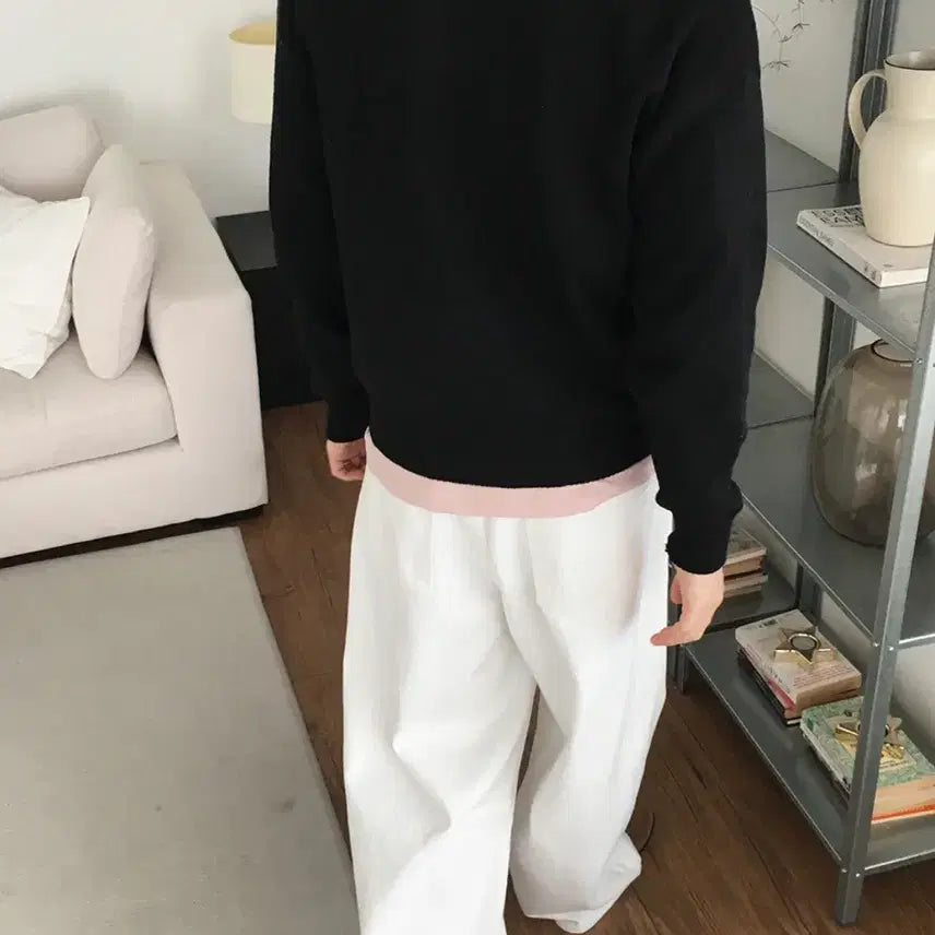 [BUNJANG] Black V-Neck Knit Sweater (M) / 블랙 V넥 니트 (M)