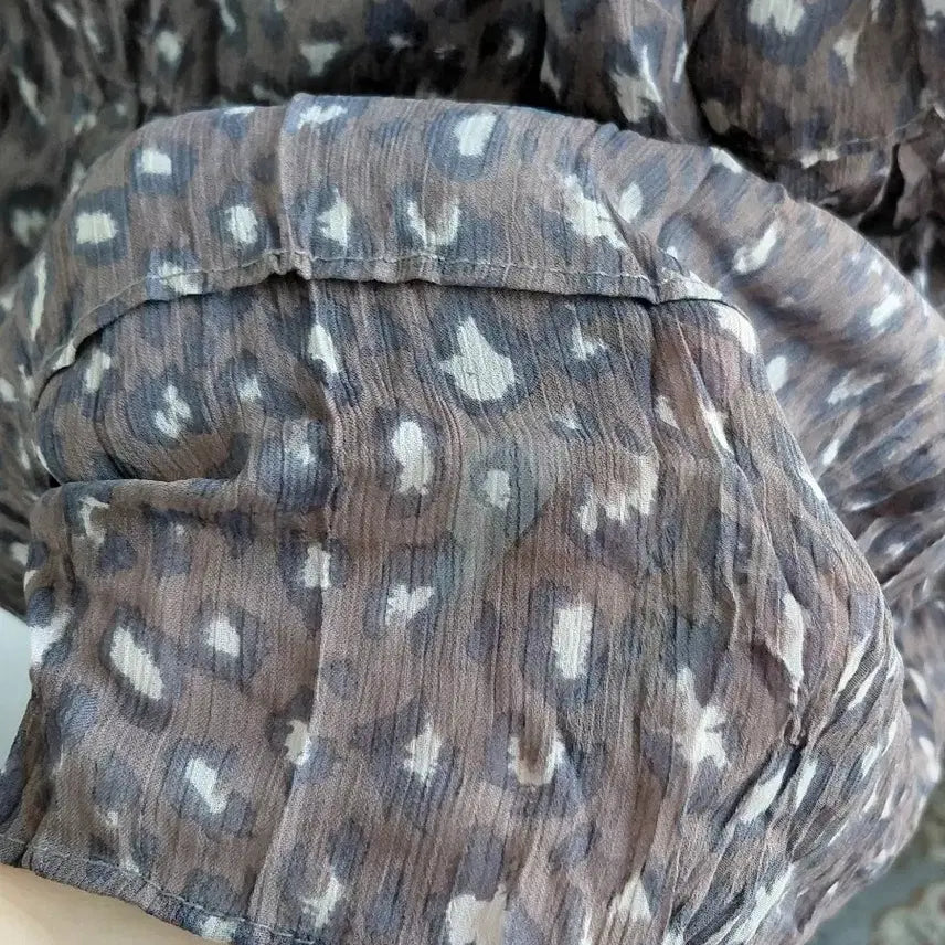 [BUNJANG] Vintage Leopard Print Chiffon Mini Skirt / [빈티지] 브라운 쉬폰 레오파드 미니 스커트