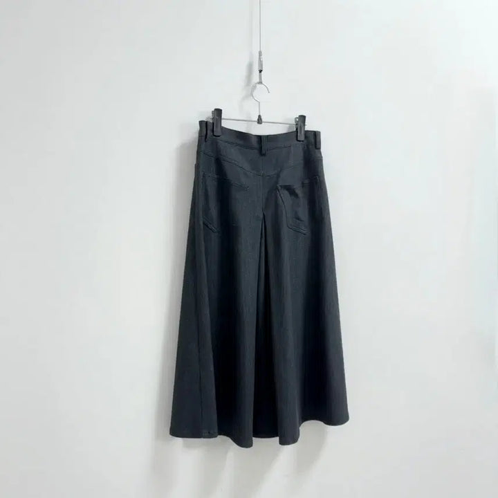 [BUNJANG] Club Monaco A-Line Denim Pattern Skirt / 클럽모나코 데님라이크 코튼 에이라인 스커트 맞주름 디자인 한섬