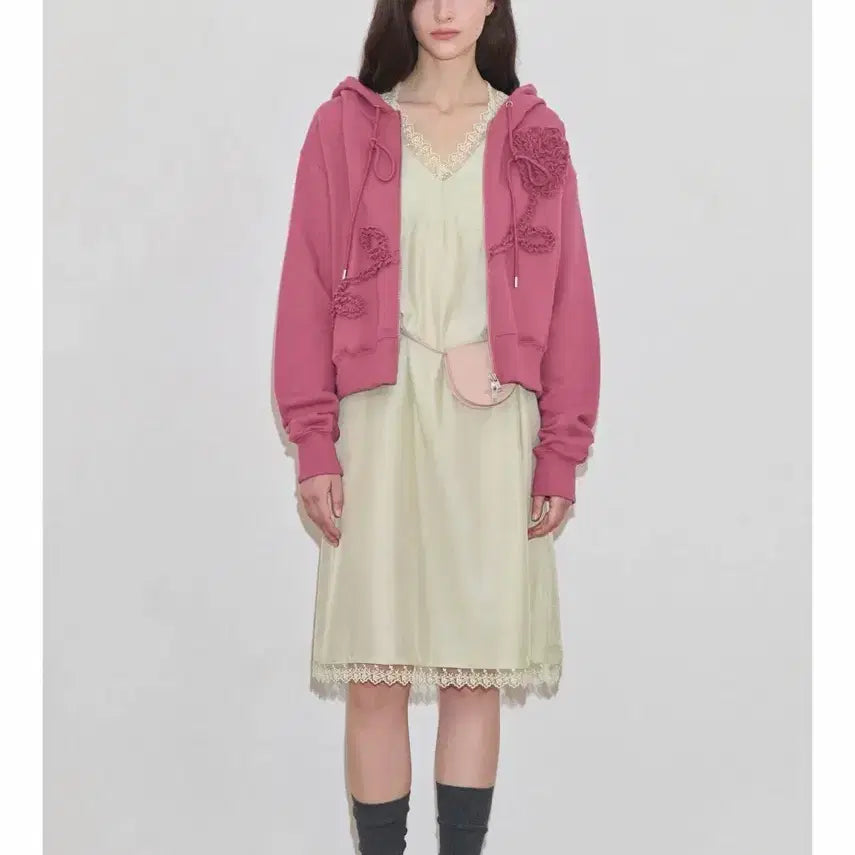 [SOLD OUT] 시눈 로즈프릴후드집업