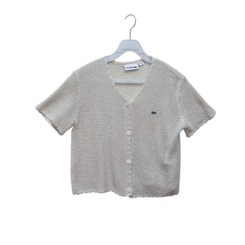 [BUNJANG] Lacoste Beige Cotton Knit Sweater / 라코스테 일본정품 베이지 컬러 면100퍼 니트