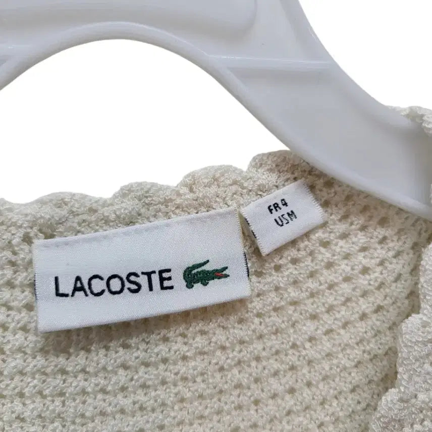 [BUNJANG] Lacoste Beige Cotton Knit Sweater / 라코스테 일본정품 베이지 컬러 면100퍼 니트