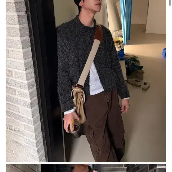 [BUNJANG] Buddy Wing Yarn Crop Round Cardigan / 크롭 버디 날개사 라운드 가디건