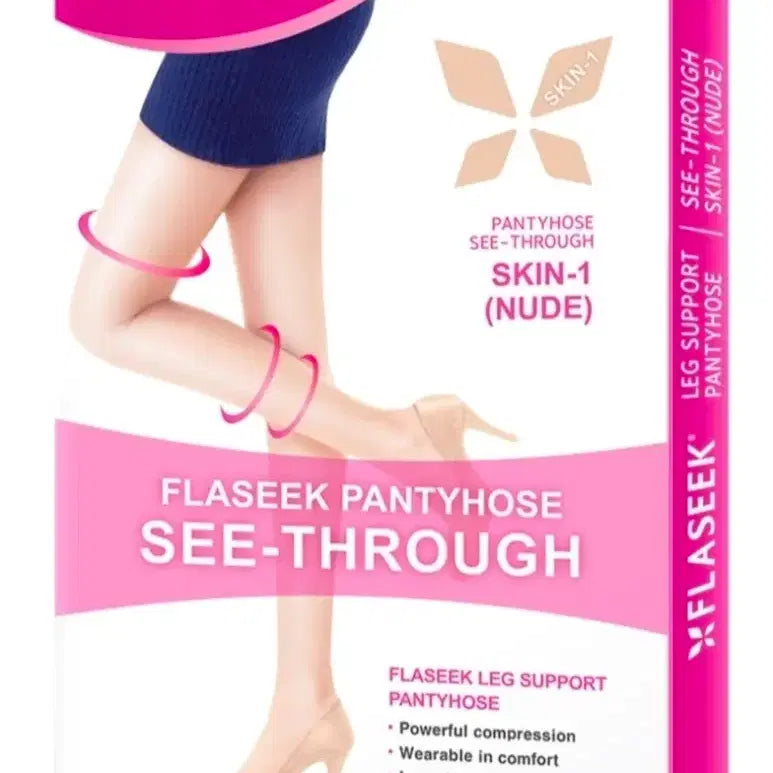 [BUNJANG] Flexi Chic Sheer Compression Pantyhose (Nude, Black) / 플랙시크 시스루 압박스타킹 팬티스타킹(누드, 블랙)