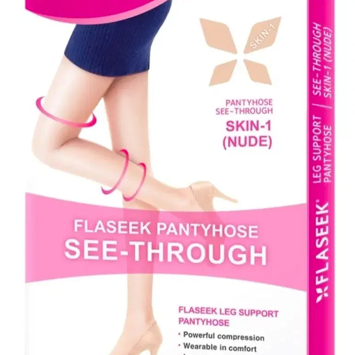 [BUNJANG] Flexi Chic Sheer Compression Pantyhose (Nude, Black) / 플랙시크 시스루 압박스타킹 팬티스타킹(누드, 블랙)