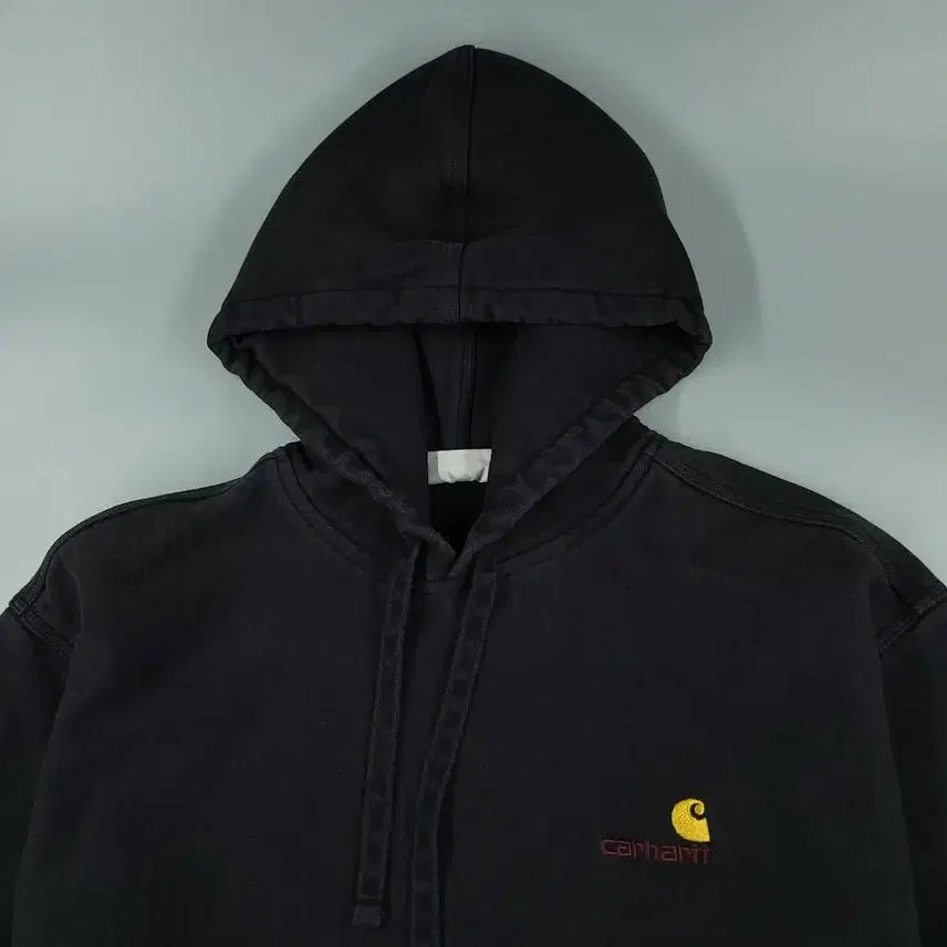 [SOLD OUT] 칼하트 WIP 피그먼트 블랙 버건디 로고 기모 헤비코튼 블렌드 후드 티셔