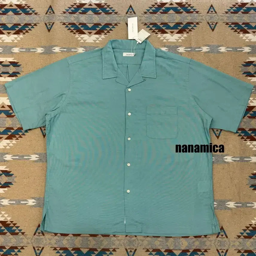 [BUNJANG] Nanamica Panama Short Sleeve Shirt Mint / [XL][110] 나나미카 오픈카라 파나마 숏슬리브 셔츠 민트