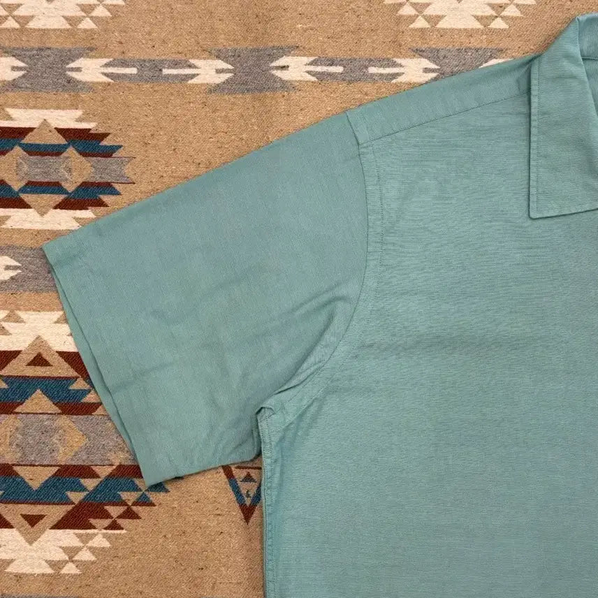 [BUNJANG] Nanamica Panama Short Sleeve Shirt Mint / [XL][110] 나나미카 오픈카라 파나마 숏슬리브 셔츠 민트