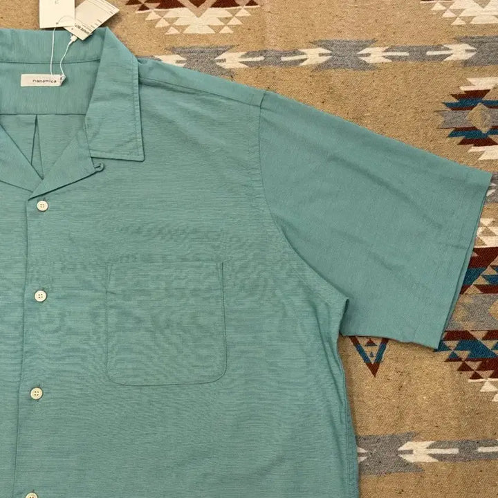 [BUNJANG] Nanamica Panama Short Sleeve Shirt Mint / [XL][110] 나나미카 오픈카라 파나마 숏슬리브 셔츠 민트