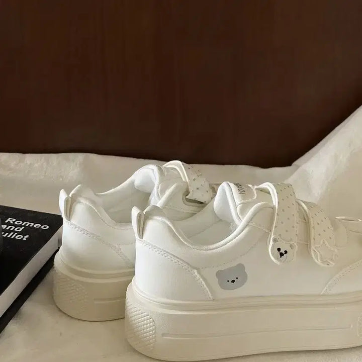 [BUNJANG] Generic Teddy Bear Platform Sneakers / 지뢰계 양산형 곰돌이 매직테입 통굽 운동화(3컬러)