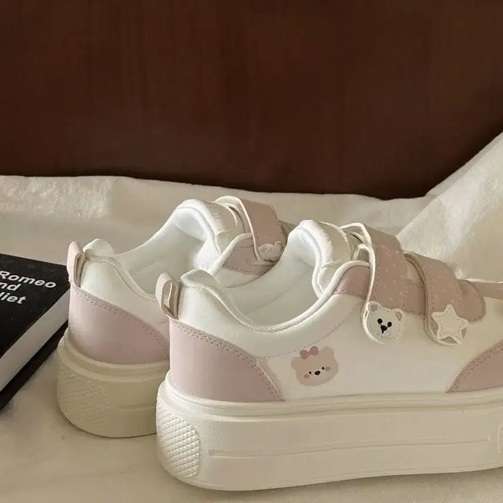 [BUNJANG] Generic Teddy Bear Platform Sneakers / 지뢰계 양산형 곰돌이 매직테입 통굽 운동화(3컬러)