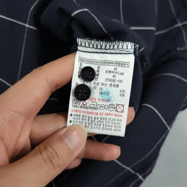 [BUNJANG] Lacoste Check Pattern Dress / 라코스테 블랙 화이트 배색 그리드 윈도우 체크패턴 톤톤 크록로고 체스트포