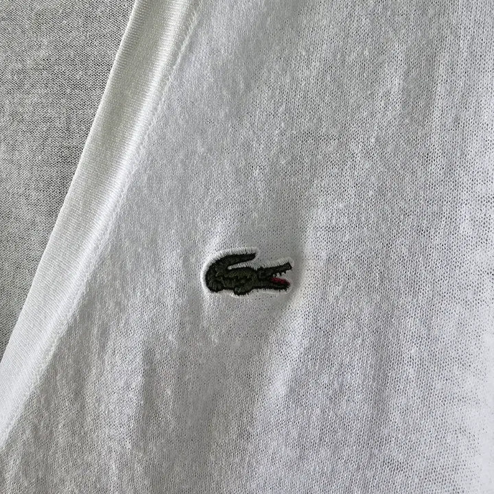 [BUNJANG] Lacoste White V-Neck Cardigan / 라코스테 화이트 브이넥 가디건