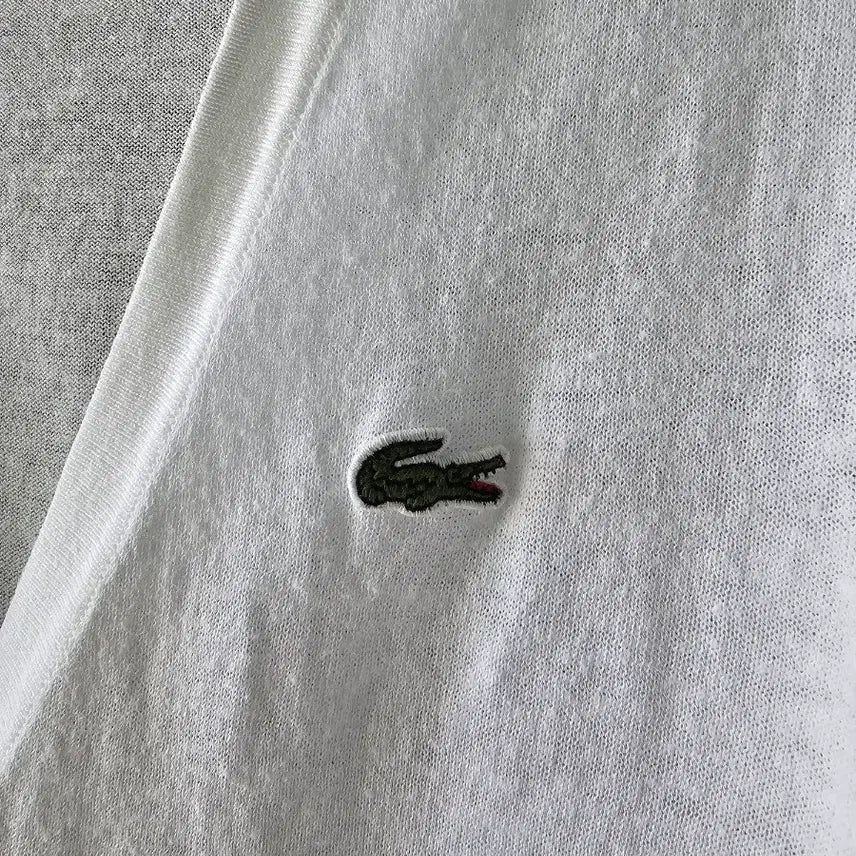 [BUNJANG] Lacoste White V-Neck Cardigan / 라코스테 화이트 브이넥 가디건