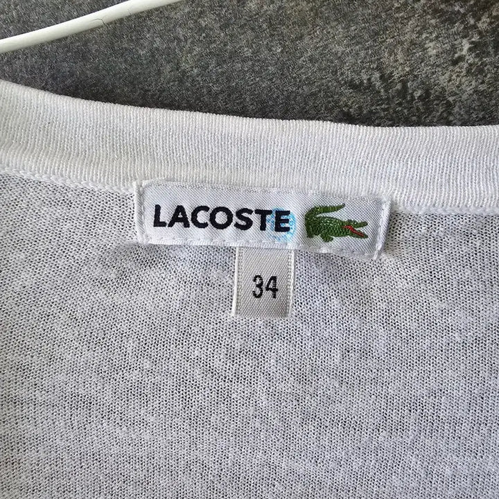 [BUNJANG] Lacoste White V-Neck Cardigan / 라코스테 화이트 브이넥 가디건