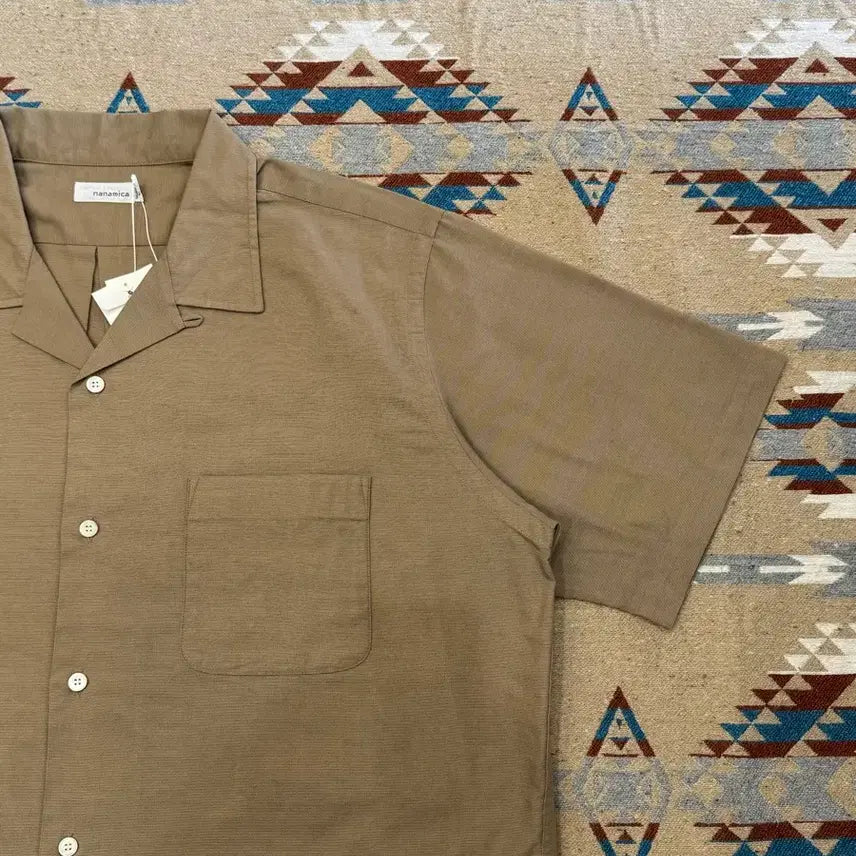 [BUNJANG] Nanamica Panama Short Sleeve Shirt Beige / [L][105] 나나미카 오픈 카라 파나마 숏 슬리브 셔츠 베이지