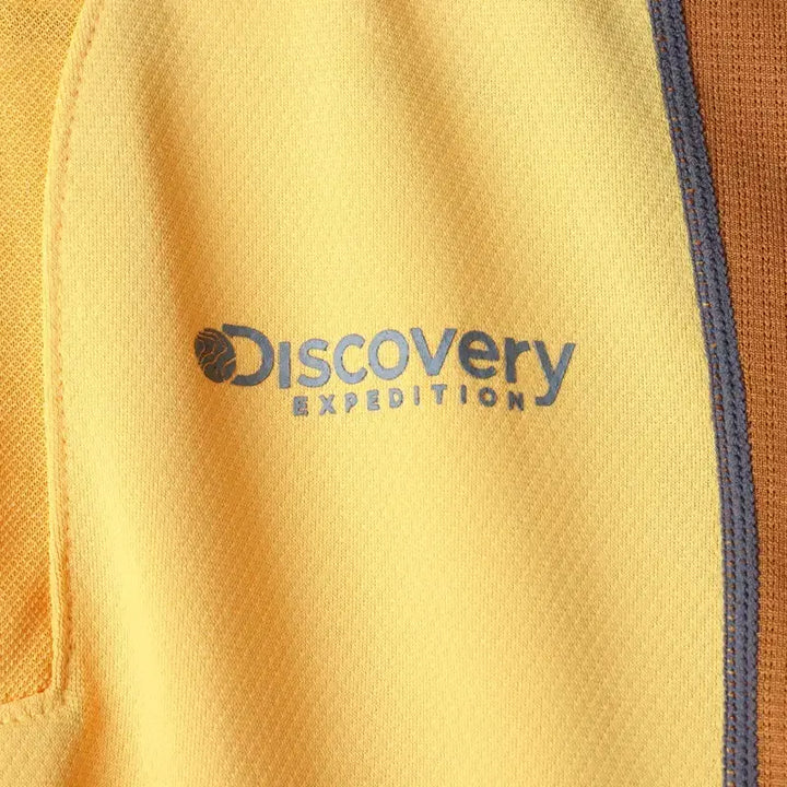 [BUNJANG] Discovery Functional Half-Zip Polo Shirt / (L) 디스커버리 반팔 카라 티셔츠 기능성 반집업 노랑-184E5