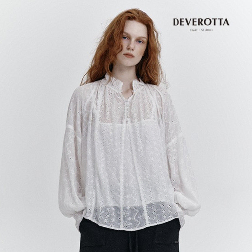 [BUNJANG] Deberota Eyelet Blouse / 드베로타 아일렛 블라우스
