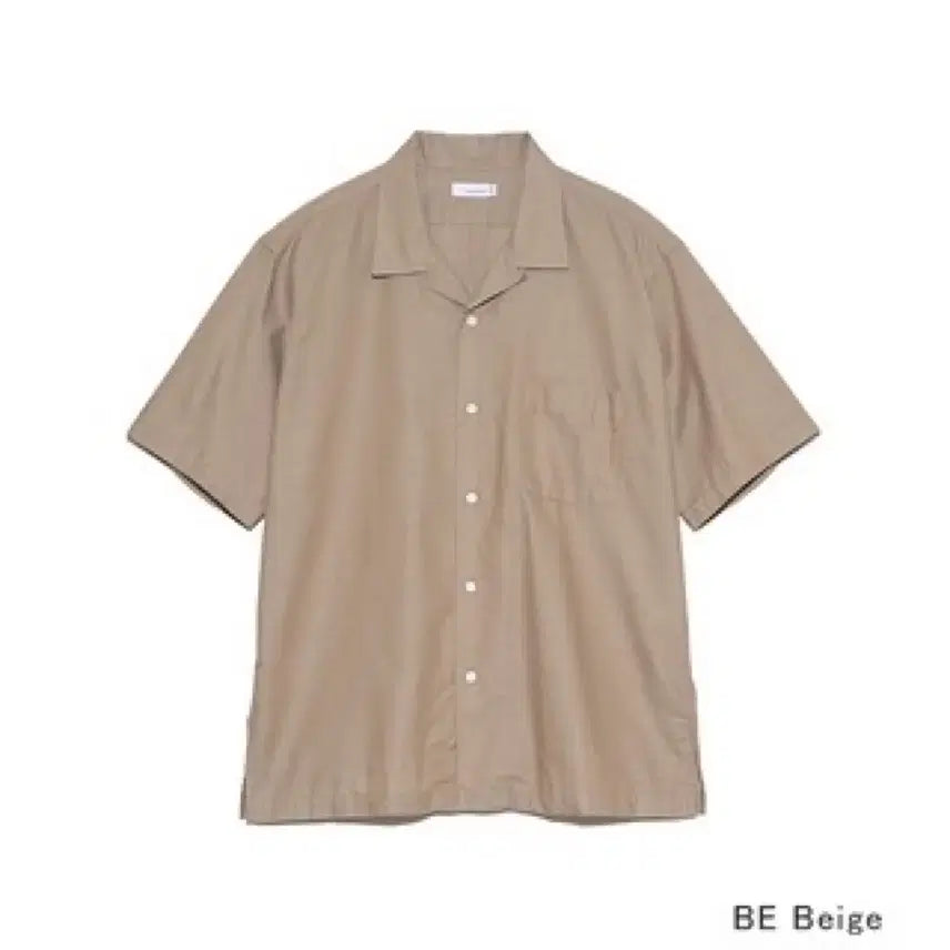 [BUNJANG] Nanamica Panama Short Sleeve Shirt Beige / [XL][110] 나나미카 오픈카라 파나마 숏슬리브 셔츠 베이지