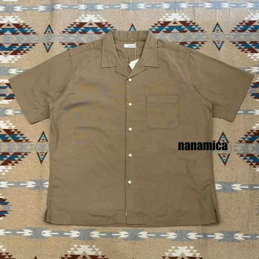 [BUNJANG] Nanamica Panama Short Sleeve Shirt Beige / [XL][110] 나나미카 오픈카라 파나마 숏슬리브 셔츠 베이지