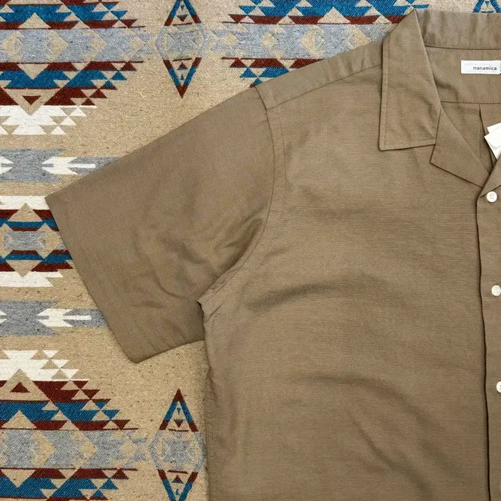 [BUNJANG] Nanamica Panama Short Sleeve Shirt Beige / [XL][110] 나나미카 오픈카라 파나마 숏슬리브 셔츠 베이지