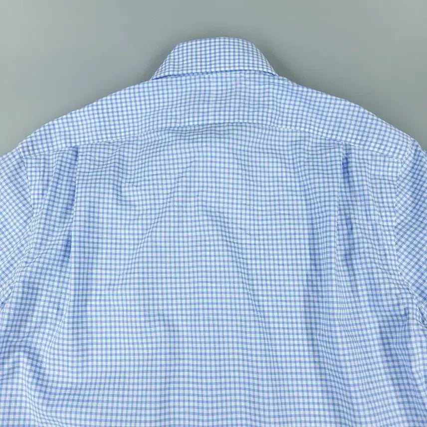 [BUNJANG] Polo Ralph Lauren Gingham Check Custom Fit Shirt / 폴로랄프로렌 화이트 라이트블루 배색 깅엄체크 블루포니 커스텀핏 컷어웨이