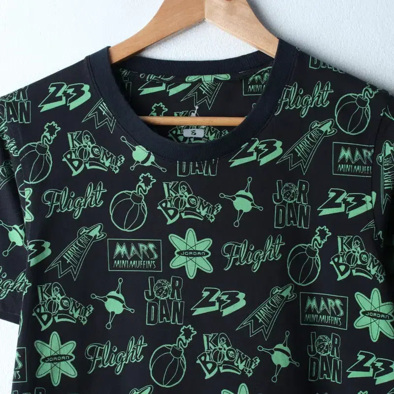 [BUNJANG] Jordan Pattern Green T-shirt / (S) 조던 반팔 티셔츠 패턴 그린 올드스쿨-184FD