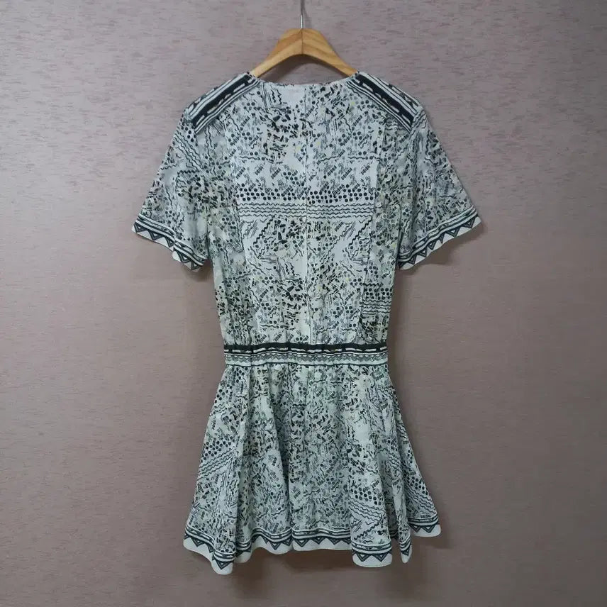 [BUNJANG] B4-24 SJ Pattern Dress / B4-24/시스템진SJ 허리끈조절 패턴 원피스 여성