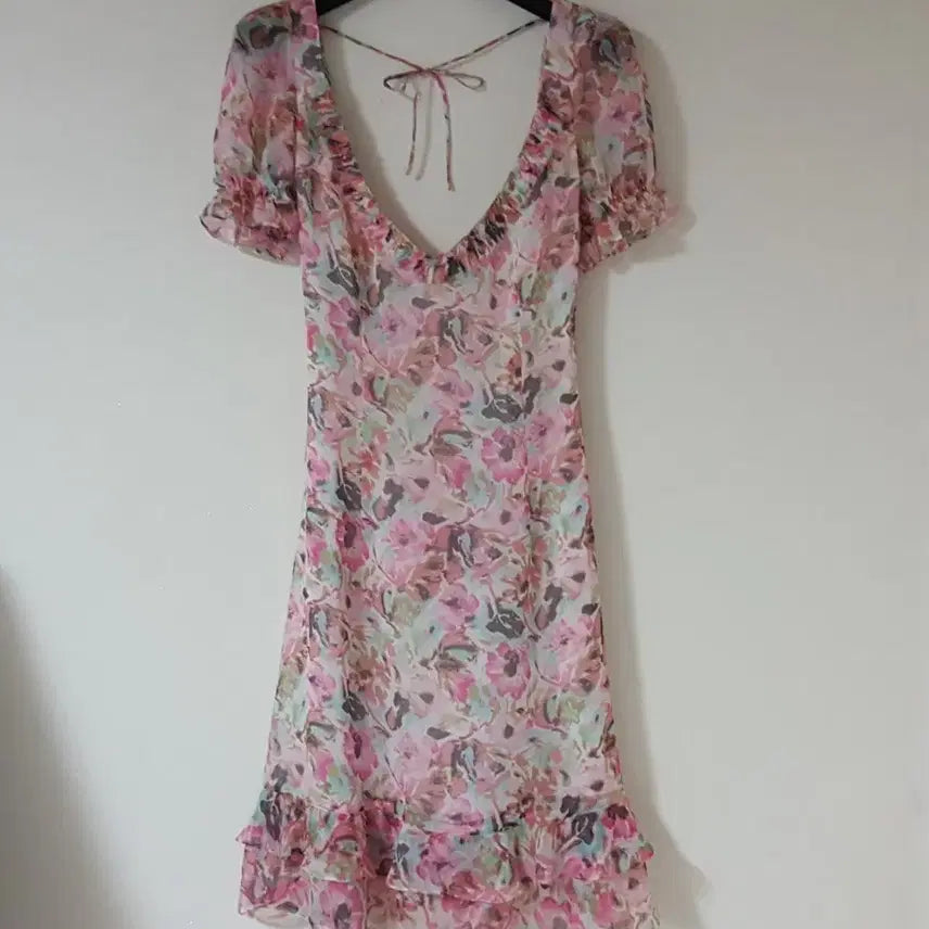 [BUNJANG] Chiffon Frill Dress / 쉬폰 프릴 원피스 44반~55