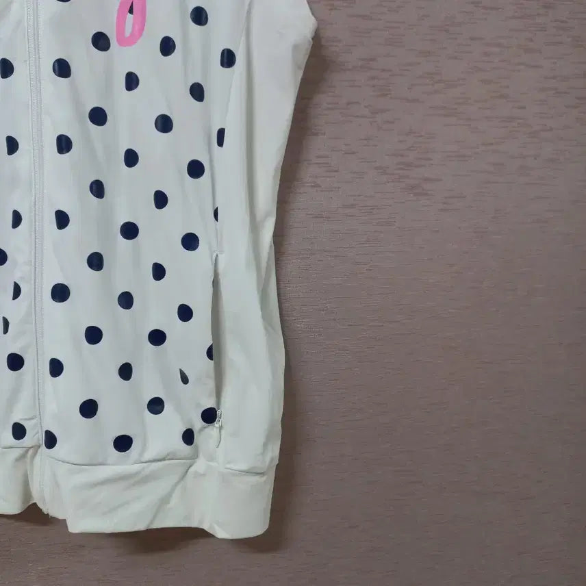 [BUNJANG] B4-24 Pink White Print Zip-up Vest / B4-24/핑 화이트 프린트 집업조끼