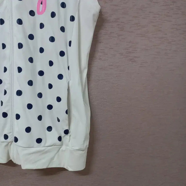 [BUNJANG] B4-24 Pink White Print Zip-up Vest / B4-24/핑 화이트 프린트 집업조끼