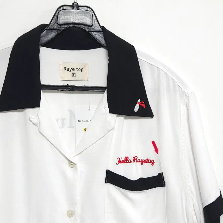 [BUNJANG] Raye Tog Bowling Shirt White S / 레이토그(Raye tog) 볼링셔츠 오픈카라 반팔 셔츠 화이트 S / 레