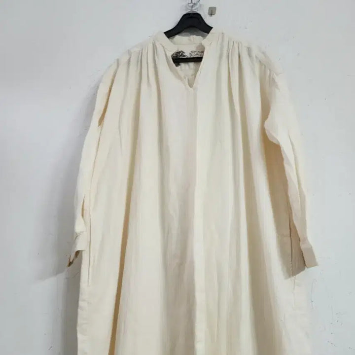 [BUNJANG] Ivory Long Shirt Dress / 아이보리 롱 원피스 셔츠형