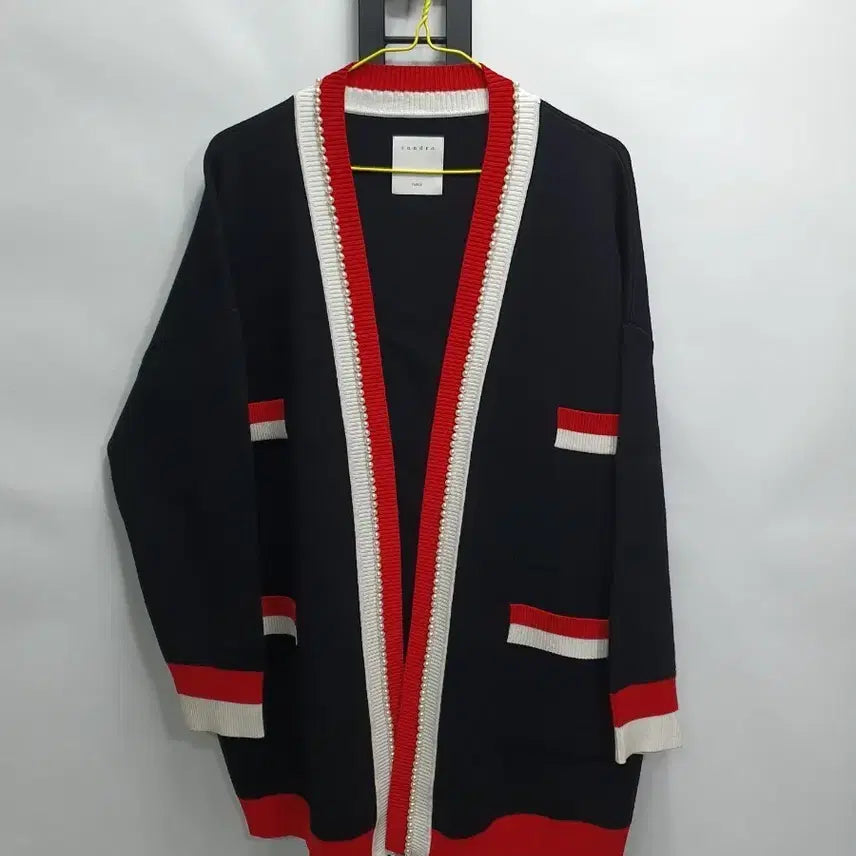 [BUNJANG] Sandro Open Knit Cardigan with Pearl Trimming / 산드로 가디건 오픈 니트 배색 진주 트리밍 1