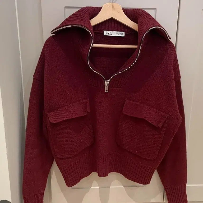 [BUNJANG] ZARA High Neck Half-Zip Knit Sweater / 자라 하이넥 반집업 니트