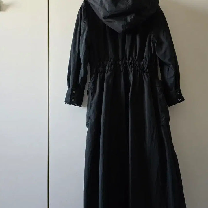 [BUNJANG] Egoist Black Hooded Long Parka Jacket / 블랙 후드 롱 야상 점퍼 에고이스트