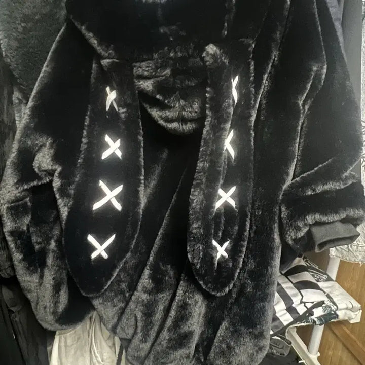 [BUNJANG] Reflem Usamimi Rabbit Fur Jacket / 레플렘 우사미미 토끼 퍼 자켓
