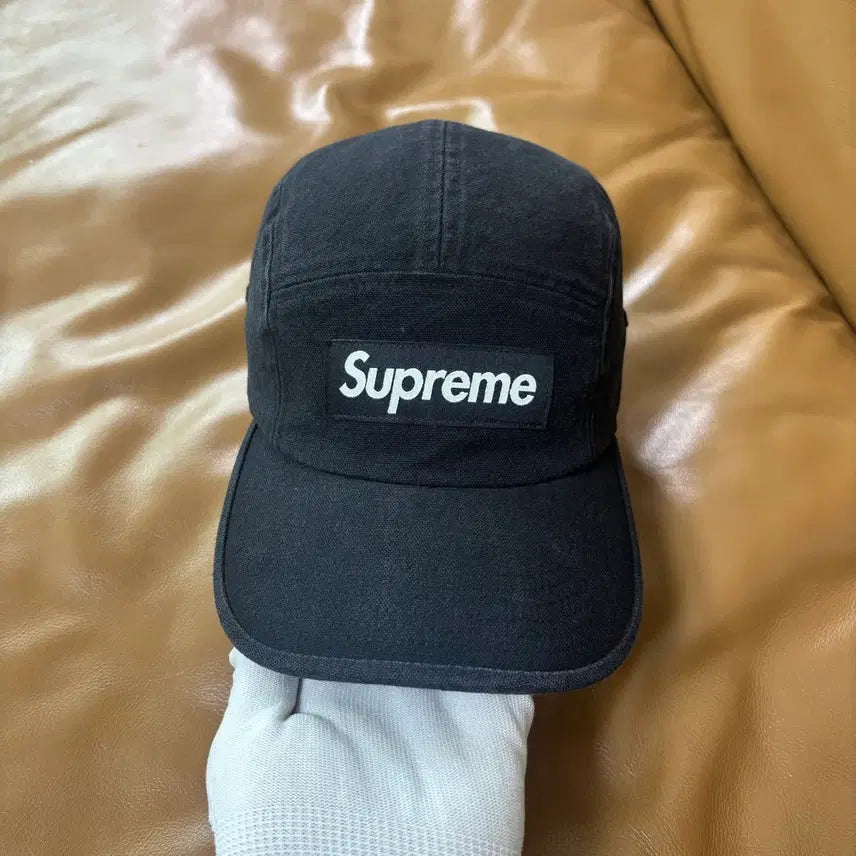 [BUNJANG] Supreme Washed Canvas Camp Cap Black SS24 / 슈프림 캠프캡 모자 박스로고 24ss 워시드 캔버스 블랙