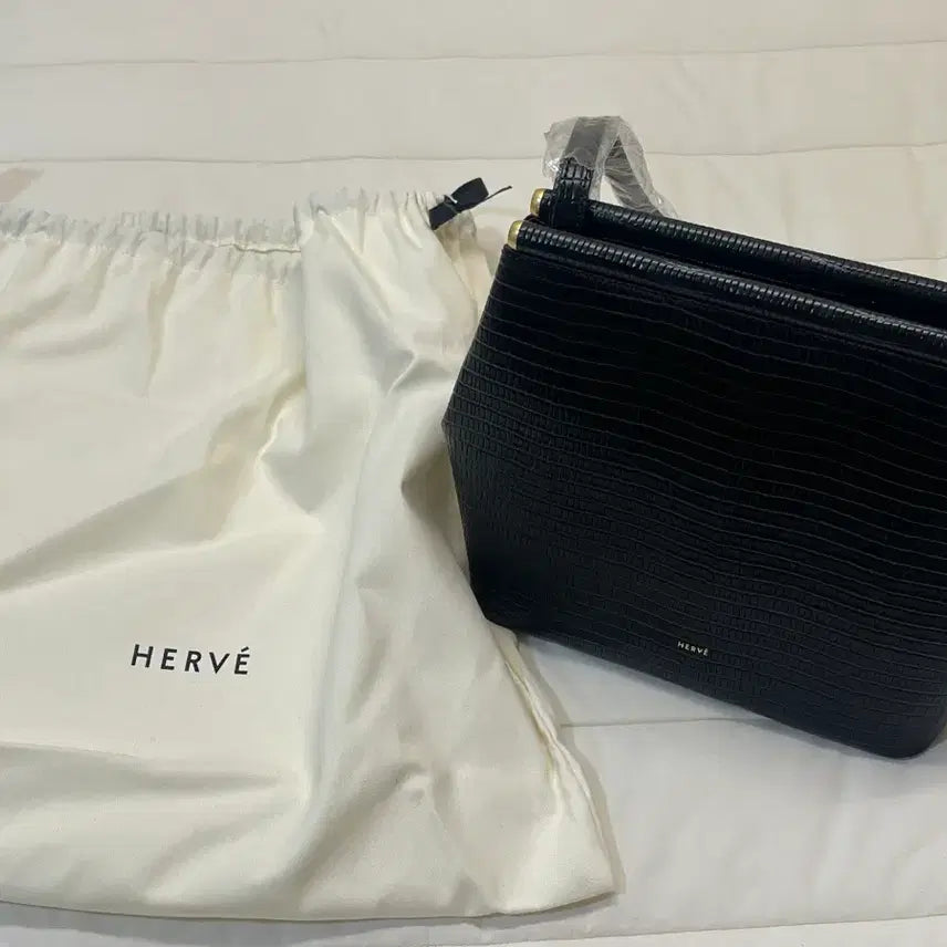[BUNJANG] Herve Kate Bag Lizard Black + Lehas Knit Bundle Set / (완전 새상품) 에르베 KATE BAG Lizard Black+르하스 니