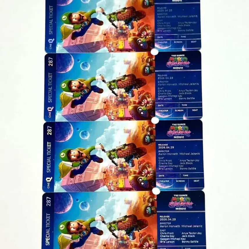 [SOLD OUT] 2종 1세트) 슈퍼 마리오 갤럭시 스페셜티켓 씨네큐 특전 굿즈