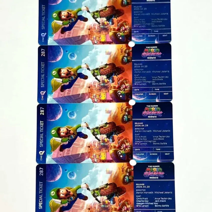 [SOLD OUT] 2종 1세트) 슈퍼 마리오 갤럭시 스페셜티켓 씨네큐 특전 굿즈