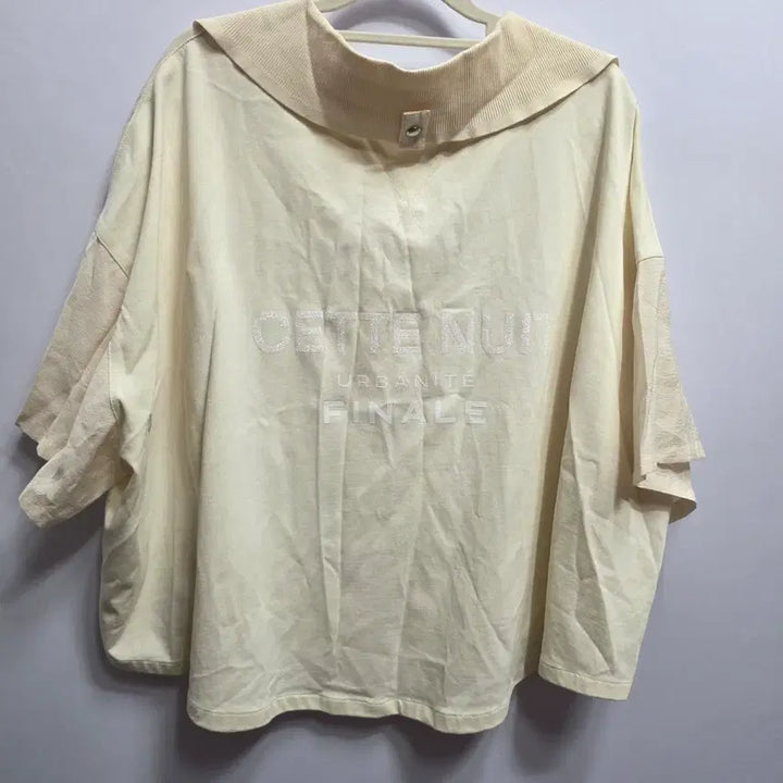[BUNJANG] Hanseom Mine Ivory Short Sleeve Collar Blouse / 한섬 마인 아이보리 반팔 카라넥 블라우스