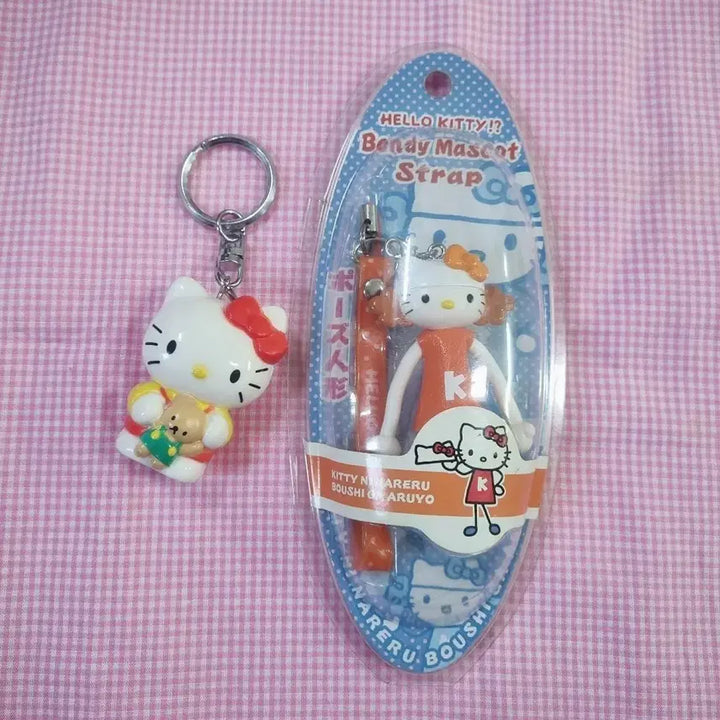 [SOLD OUT] 일괄 고전 키티 벤더블 롱다리 키링 키티스트랩