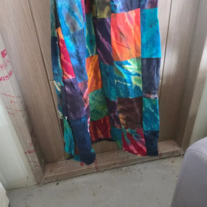 [BUNJANG] Colorblock Long Cotton Dress / 면 나시 칼라 조각 롱 원피스